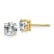 14K Yellow Gold 2ct. 6.5mm Round G H I True Light Moissanite Earrings