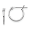 Rhodium Over 14K White Gold 1mm Hoop Earrings