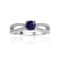 Round Blue Sapphire with White Sapphire Accents Sterling Silver Split
Shank Ring, 0.60ctw