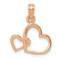 14K Rose Gold Polished Intertwined Double Heart Pendant
