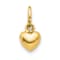 10K Yellow Gold 3D Polished Heart Charm