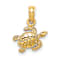 10K Yellow Gold Textured Sea Turtle Charm