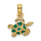 14k Yellow Gold Textured and Enameled Sea Turtle Pendant