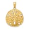 10K Yellow Gold Polished and Textured Sand Dollar Charm