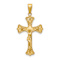 14k Yellow Gold Textured Crucifix Pendant