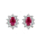 0.70ctw Ruby and Diamond Earrings in 14k White Gold
