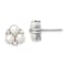 Rhodium Over Sterling Silver 5-6mm White Freshwater Cultured 6-Pearl
Cubic Zirconia Post Earrings