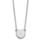 Rhodium Over Sterling Silver Tiny Circle Block Letter N  Initial Necklace