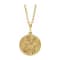 14K Yellow Gold Floral Pendant With Chain