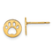 14K Yellow Gold Kids Pawprint Post Earrings
