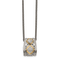 Sterling Silver Antiqued with 14K Accent Diamond Pendant Necklace