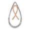 14k White Gold and 14k Rose Gold Diamond Awareness Ribbon Teardrop Chain
Slide Pendant
