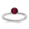 Sterling Silver Stackable Expressions High 5mm Red Crystal Ring