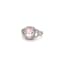 Rhodium Over Sterling Silver Oval Peach Morganite and White Zircon Ring 2.22ctw