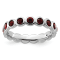 Sterling Silver Stackable Expressions Red Crystal Ring