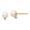 14K Yellow Gold Children's 4-5mm White Round Freshwater Cultured Pearl
and Diamond Stud Earrings