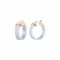 14K Yellow Gold Over Sterling Silver Wide Silver Color Glitter Clear
Acrylic Hoops