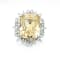 41.33 Ctw Yellow Sapphire and 3.41 Ctw White Diamond Ring in 18K WG
