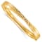 14k Yellow Gold 7.4mm Polished and Diamond-Cut Bypass Hinged Bangle