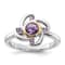 Rhodium Over Sterling Silver with 14K Accent Amethyst and Rose Quartz Ring