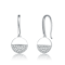 CZ Pave Hook Drop Earrings In Sterling Silver