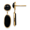 14k Yellow Gold Onyx Oval Dangle Earrings