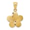 14k Yellow Gold Diamond-Cut and Satin Plumeria Pendant