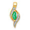 10k Yellow Gold and Rhodium Over 10k Yellow Gold Diamond and 0.17 cttw
Marquise Emerald Pendant