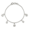 Sterling Silver Polished and Textured Stars Children's Bracelet