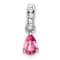 Rhodium Over 10k White Gold 0.5 cttw Pear Pink Tourmaline and Accent
Diamond Pendant