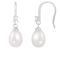 White Cultured Freshwater Pearl and Cubic Zirconia Rhodium Over Sterling
Silver 7-8mm Drop Earrings