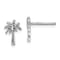 Rhodium Over Sterling Silver Polished Palm Tree Post Earrings