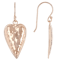 Heart Drop Earrings In 14K Rose Gold Over Sterling Silver