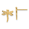 14K Yellow Gold Textured Dragonfly Stud Earrings