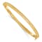 14K Yellow Gold Diamond Cut 4mm Hinged Bangle