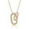 Interlocking Links CZ Pave Necklace In 14K Gold Over Sterling Silver