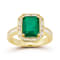 Rachel Zoe Green Emerald-Cut CZ Cocktail Ring in 14K Gold Over Sterling Silver