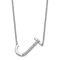 Rhodium Over 14k White Gold Sideways Diamond Initial J Pendant Cable
Link 18 Inch Necklace