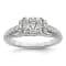Rhodium Over 14K White Gold Lab Grown Diamond VS/SI GH, Cluster Ring 0.739ctw
