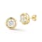 Rachel Zoe Puffed Round CZ Stud Earrings in 14K Gold Over Sterling Silver