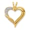 14k Two-tone Gold Diamond Fancy Heart Pendant