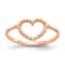 14K Rose Gold Polished and Textured Heart Ring