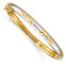14K Two-tone Gold 4.75mm Criss-Cross Children's Hinged Bangle