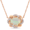 0.75ctw Blue Ethiopian Opal And 0.10ctw Diamond 10k Rose Gold Necklace