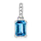 Rhodium Over 10k White Gold 1.3 ctw Blue Topaz and Accent Diamond Pendant