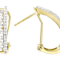 CZ J-Hoop Earrings In 18K Gold Over Sterling Silver