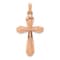 14k Rose Gold Textured and Polished Passion Cross Pendant