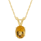 8x6mm Oval Citrine 14k Yellow Gold Pendant With Chain