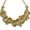 Gold Tone Metal Flower with Crystal Necklace