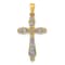 14k Yellow Gold and Rhodium over 14k Yellow Gold Diamond Cross Pendant
